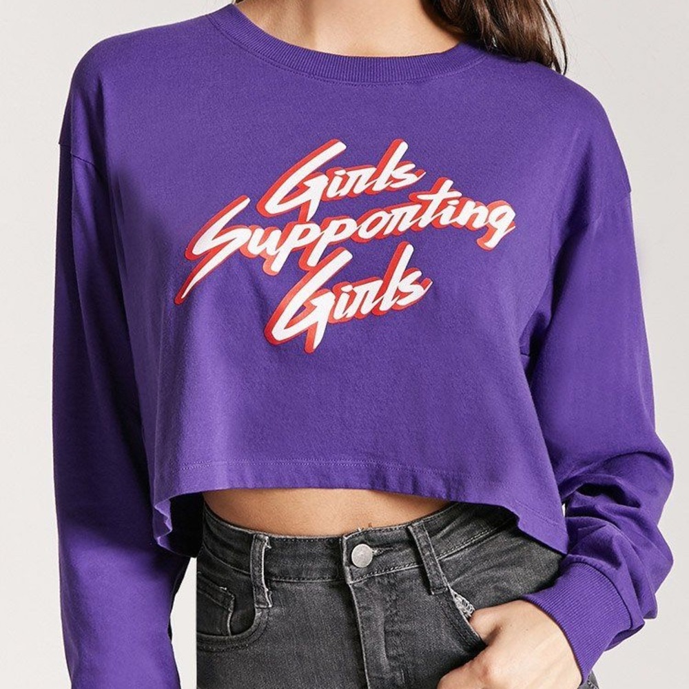girls supporting girls crop top